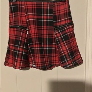 Red and Black plaid skirt